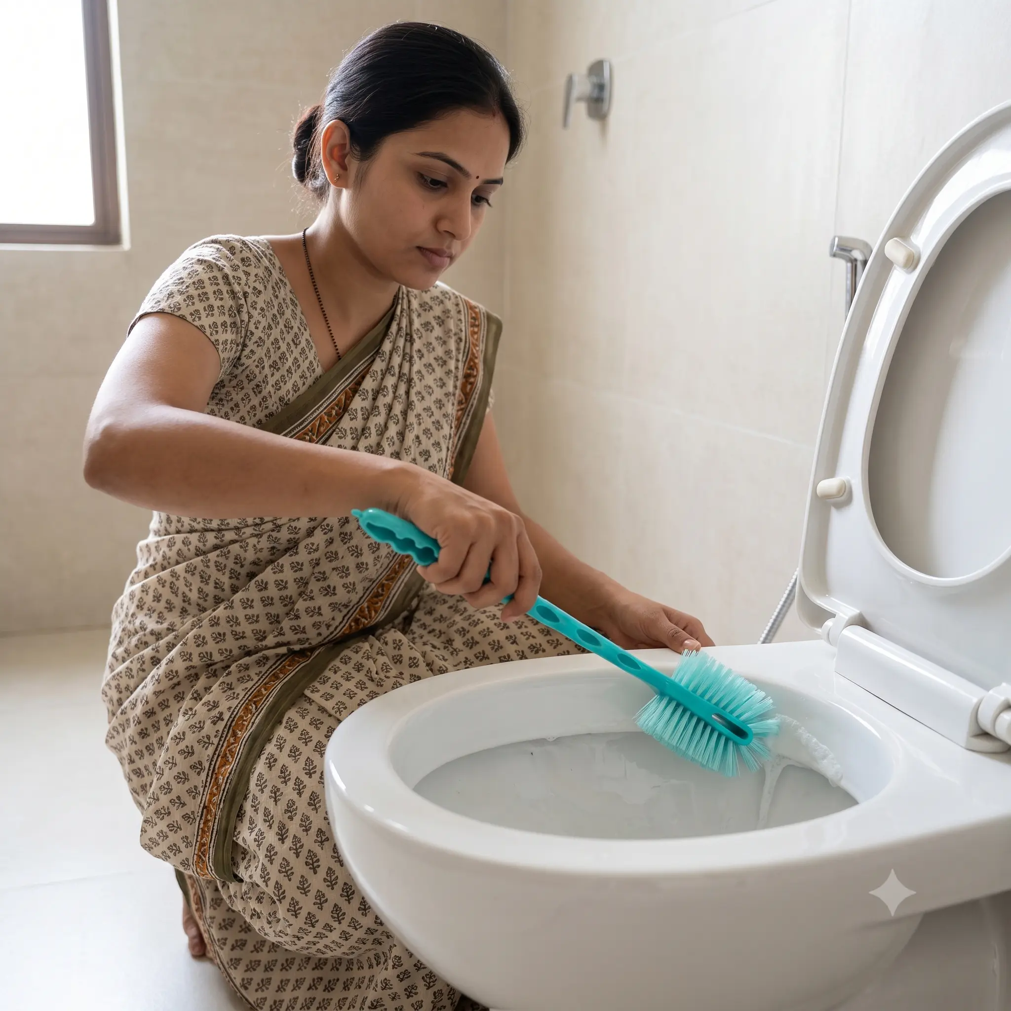 toilate brush wit woman