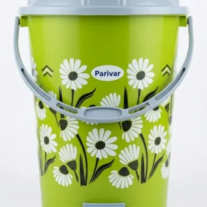 Pedal Dustbin – Floral Design Green